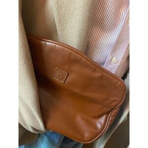 Vintage Anne Klein leather clutch in brown